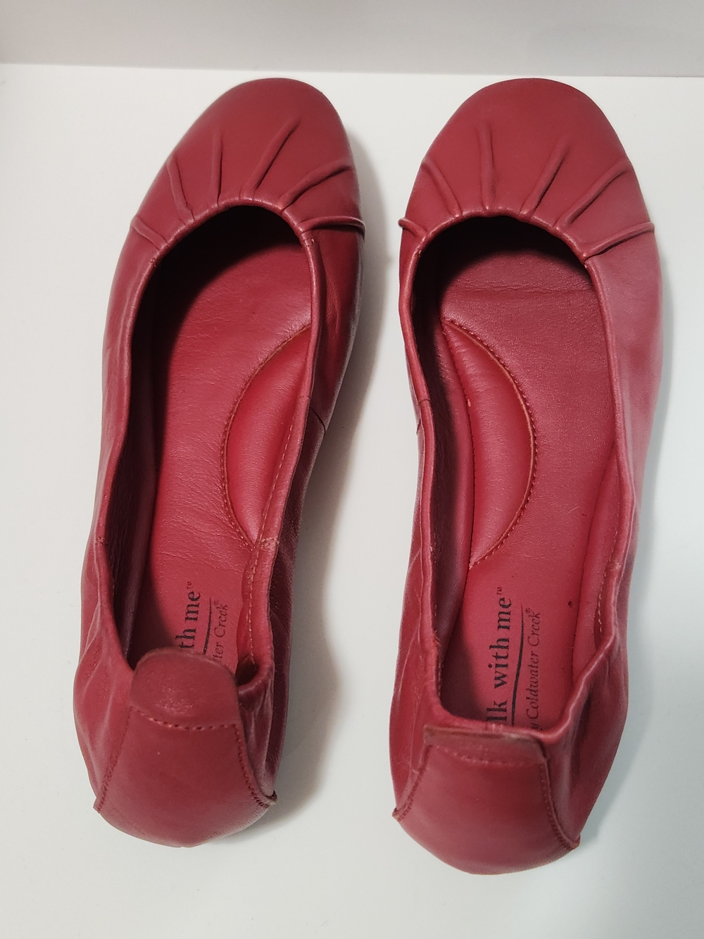 Coldwater Creek  "Walk With Me" Red Women's Leather Ballet Flats